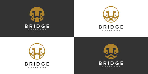 Aufkleber - set of Bridge architecture and constructions logo design