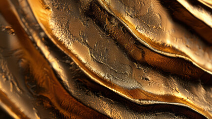 Poster - Layered gold texture with shimmering glows and intricate patterns creates luxurious and elegant appearance. smooth surface reflects light beautifully, enhancing its visual appeal