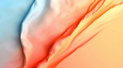 Poster - Soft gradient background with flowing colors of blue, orange, and pink, creating serene and calming atmosphere. smooth texture enhances visual appeal and adds depth