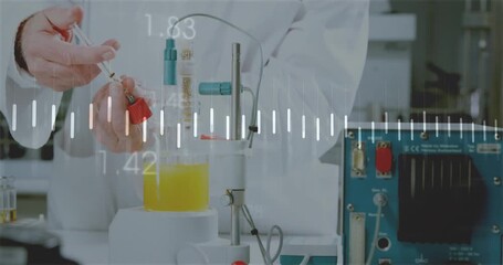 Poster - Lab animation at start showing scientist grabbing test tube, transferring sample and recording data