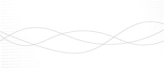 Fototapete - Vector black abstract wave thin curved lines graphic for design.
