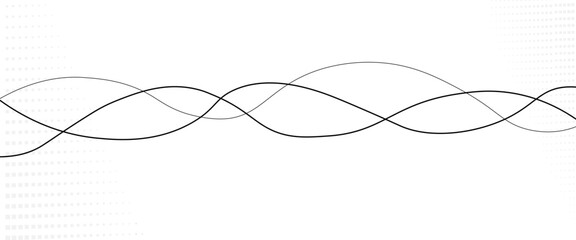 Fototapete - Vector abstract wave thin curved lines graphic for design.