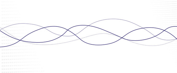 Fototapete - Vector abstract wave thin curved lines graphic for design.