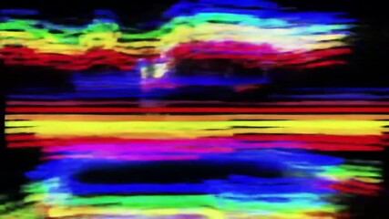 Fototapete - An abstract composition featuring vibrant, horizontal bands of color, reminiscent of a blurred spectrum against a dark background.