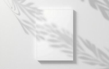 Wall Mural - Blank white vertical paper sheet 5x7 inches with shadow overlay. Modern and stylish greeting card or wedding invitation mock up