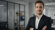 © Hesh - Confident Businessman in Suit Standing in Modern Office Corporate Portrait