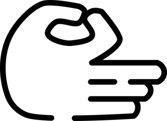 Aufkleber - Minimalistic Modern Rounded Outline Hand Icon