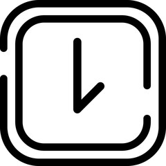 Fototapete - Minimalistic Modern Rounded Outline Hours Icon