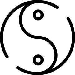 Fototapete - Minimalistic Modern Rounded Outline Yinyang Icon