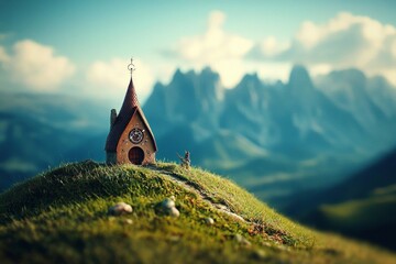 enchanting zodiac-themed landscape featuring a mystical elf house.