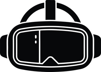 Poster - Virtual reality headset silhouette isolated on transparent background