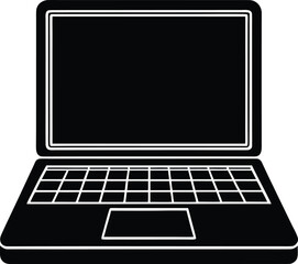 Poster - Black laptop silhouette isolated on transparent background