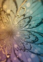 Poster - Abstract floral design with a gradient background, creating a serene and elegant atmosphere