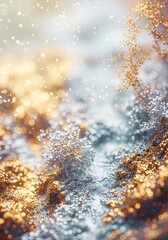 Poster - Abstract glittering texture in gold and silver tones for festive backgrounds