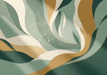 Poster - Abstract organic flowing shapes background with soft earthy color palette and subtle textures