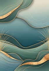 Poster - Elegant Abstract Layers with Golden Accents creating a Luxurious Presentation or Background