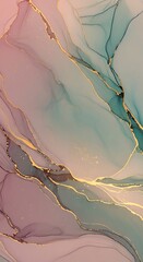 Poster - Elegant alcohol ink abstract background with gold veins luxurious aesthetic wallpaper