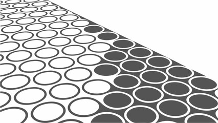 overlapping oval shapes in alternating gray and white pattern receding into the distance view angle