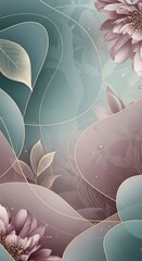 Aufkleber - Elegant floral abstract design with soft pastel hues and flowing lines for modern aesthetic