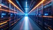 © Rejeki - Server racks line a futuristic data center hallway, lit by vibrant neon