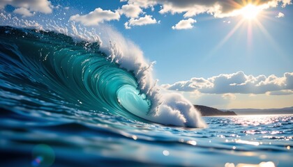 Poster - Dynamic Ocean Wave Sunrisesunset