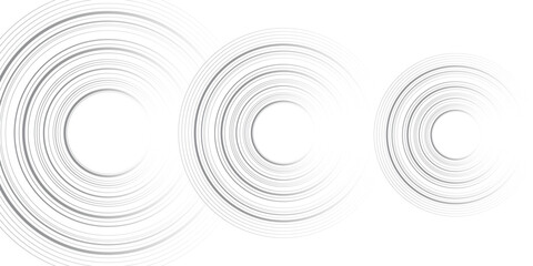Poster - grey minimal circular abstract dynamic lines isolated on white background. Future technology banner concept. vector illustration. Abstract Computer technology background. network visual connection.	