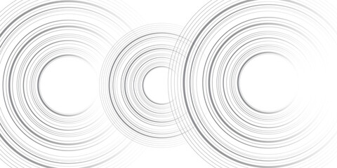 Poster - grey minimal circular abstract dynamic lines isolated on white background. Future technology banner concept. vector illustration. Abstract Computer technology background. network visual connection.	