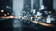 © azi - Digital document icons moving fast through city, representing data transfer