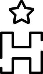 Aufkleber - Minimalistic Modern Rounded Outline Hotel Icon