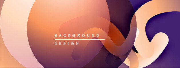 Poster - Abstract fluid shapes, warm colors blend. Gradient background creates modern design, suitable for digital projects.