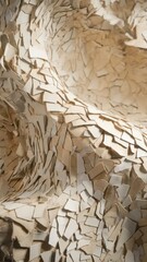 Poster - Complex beige fragmented surface pattern with undulating three-dimensional feel