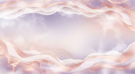 Poster - Elegant abstract background with flowing fabric waves and soft pastel colors