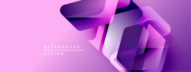 Aufkleber - Abstract pink design features layered geometric shapes. Gradient hues create dynamic visual effect. Modern background suitable for digital projects.