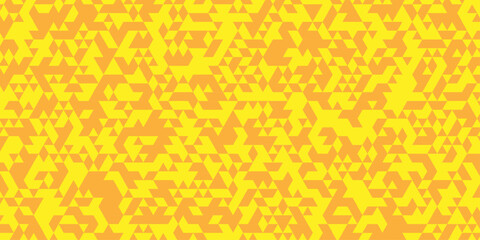 Fototapete - Seamless geometric pattern square shapes low polygon backdrop background. Abstract geometric wall tile and metal cube background triangle wallpaper. Yellow and orange polygonal background.