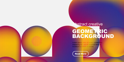 Fototapete - Abstract geometric shapes, vibrant colors, modern design. Text overlay present, clean aesthetic, minimalist composition.