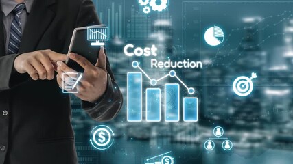 Poster - Cost reduction and cost saving through digital transformation, business cost optimization, operational cost reduction, financial savings, and resource efficiency strategies for business success. Muxer