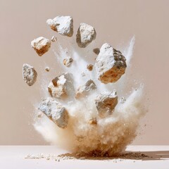 Leinwandbilder - High-Quality Space Rock Impact with Shattered Debris and Dust Explosion Modern Crisis Communication for Professional Marketing and Editorial Use