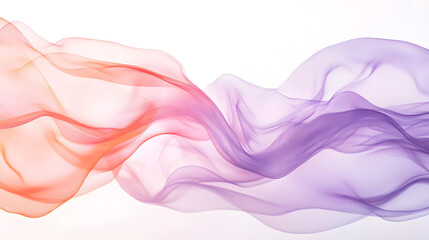 Poster - Abstract Flowing Fabric: Gradient Colors, Soft Texture, Elegant Design, White Background.