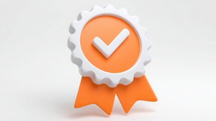 Poster - An eye-catching white and orange award symbolizing achievement in cryptocurrency with a unique design