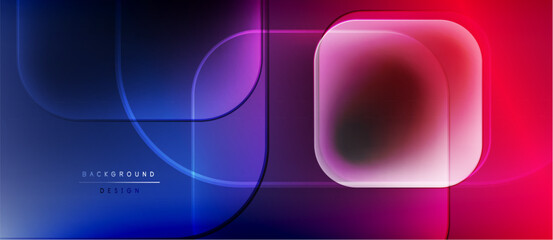 Poster - Abstract neon lines, shapes create vibrant gradient background. Modern design, perfect for digital projects. Smooth transitions, dynamic composition.