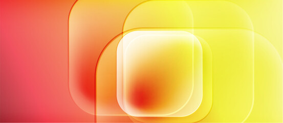 Leinwandbilder - Abstract gradients, vibrant colors blend. Rectangles overlap creating soft light effects. Warm tones dominate composition.