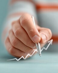 Leinwandbilder - Professional Businessperson Analyzing Upward Financial Graph in Modern Office Premium Corporate Content for Strategic Investment and Growth Marketing