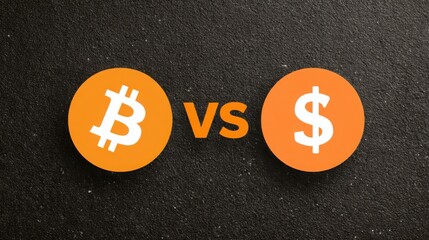 Poster - Informative conceptual comparison table featuring bitcoin and illustrating various aspects of cryptocurrency