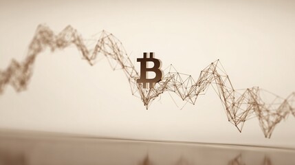 Poster - Bitcoin coin positioned against a rough wall surface representing stability and market resistance dynamics