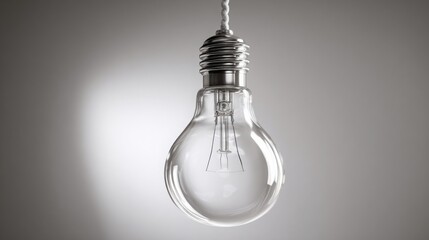 Poster - A light bulb hanging from a ceiling illustrating brainstorming circle concept for creative business ideation