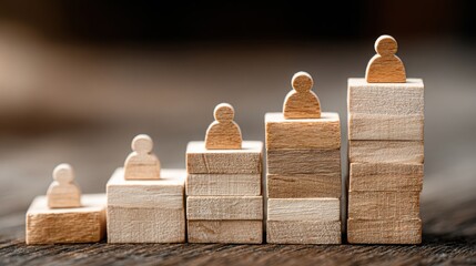 Poster - A set of wooden blocks stacked together representing growth milestones and team collaboration strategies