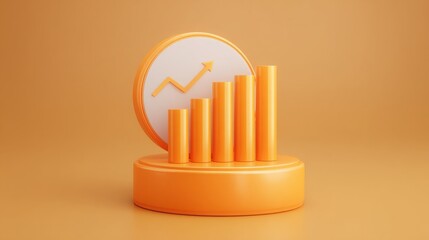 Poster - A gold bar chart displaying growth trends and insights in a synergistic framework for business strategies
