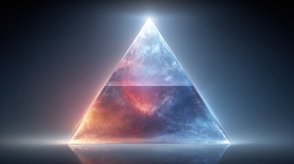 Poster - A triangle with a star in the center symbolizing growth unity and team input through a creative prism concept