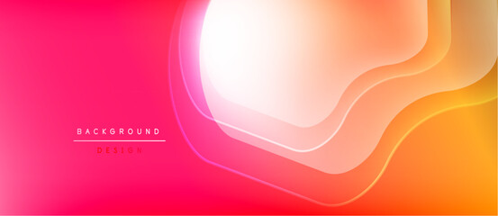 Fototapete - Abstract gradient background. Smooth flowing shapes, vibrant colors, modern design. Pink, orange hues create dynamic visual effect.