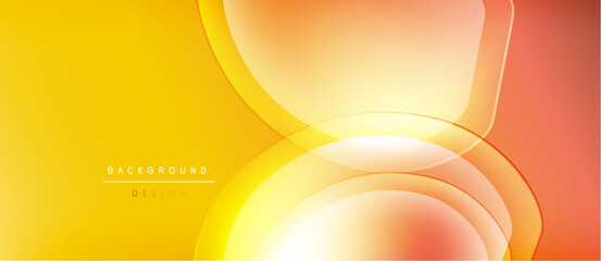 Fototapete - Abstract yellow, orange gradients form flowing curves. Design includes text background, design. Warm tones dominate composition.